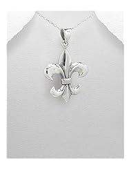 Fleur de lis Pendant Necklace In 92.5 Sterling Silver