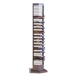 Modern Silver Finish Metal DVD Tower Rack (40 DVDs Storage)