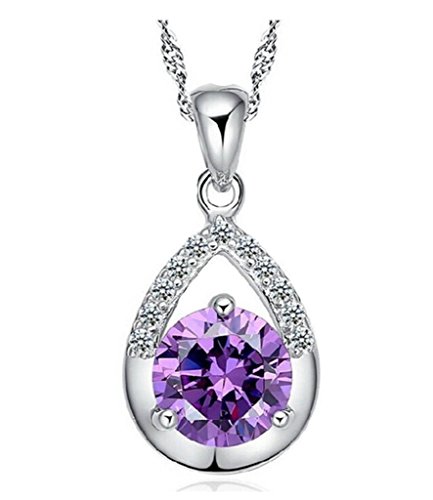 Amor Crystal Teardrop Design Pendant Necklace