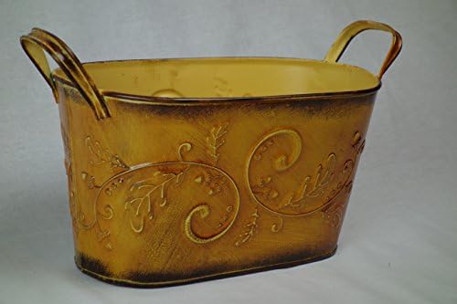 Garden Flower Planter Container - Tin (Yellow)