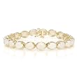 10k Yellow Gold Oval Cut Opal Bracelet, 7"