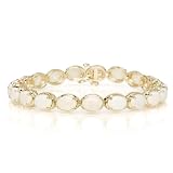 10k Yellow Gold Oval Cut Opal Bracelet, 7