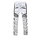 Krralinlin Men White Straight Distressed Ripped Denim Casual Pants Skinny Jeans
