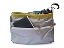 Handbag Heaven Handbag Liner and Organiser in Silver and Lime Green