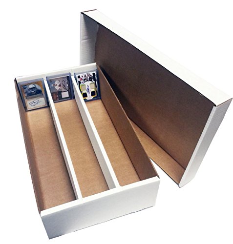 (1) SUPER Shoe 3 Row Storage Box (3000 Ct.) - Corrugated Cardboard Storage Box - Baseball,Football, Basketball, Hockey, Nascar, Sportscards, Gaming & Trading Cards Collecting Supplies by MAX PRO