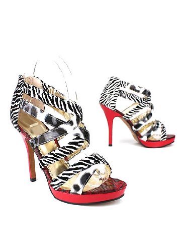 Strappy Multi Animal Print Heel 6.5 BLKWHT