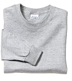 NEW Hanes Beefy-T - 100% Cotton Long Sleeve T-Shirt Light Steel-L
