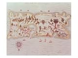 Map of the Island of Puerto Rico, 1599 Giclee Poster Print by Samuel de Champlain, 16x12