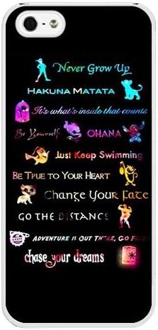 5s Case,iPhone 5 Case,Peter Pan Quotes Never grow up White Plastic iPhone 5 Scratch-Resistant Protective Case
