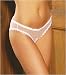 Fancy Crotchless Panty comes in One Size runs smaller available in Black, Pink, Red, White, Royal or Purple.