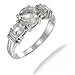 1.75 CT 3 Stone Green Amethyst Ring In Sterling title=