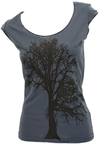 Oak tree T Shirt. Sexy Soft Jersey top. Art by MATLEY. American Apparel lightweight Tshirt. Great tree design. sexy top. Yoga.Asphalt Large