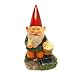 Gnome holding Basket full of Daisy with Solar Powered Light Garden Statue Yard Art Outdoor Patio