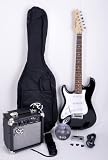 SX RST 3/4 LH BK Left Handed Short Scale Black Guitar Package with Amp, Carry Bag and Instructional DVD