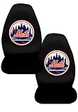 A Set of 2 MLB Major League Baseball Licensed Universal-Fit Front Bucket Seat Cover - New York Mets