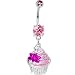 Pink Gem Butterfly Cupcake Belly Ring Pink Gem Butterfly Cupcake Belly Ring