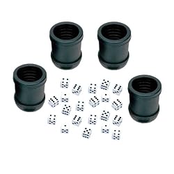Dice Cups - Set of 4 Professional Grade Plastic with 20 Dice & Instructions for Liar's Dice