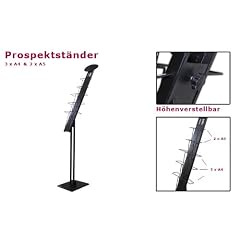 10979 H�henverstellbarer Katalogst�nder Prospektst�nder Flyerst�nder in schwarz Werbest�nder aus Metall