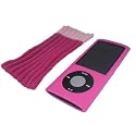 5G Pink Silicone Case With Screen Protector & Pink Sock for New Apple iPod Nano with Camera 5th Generation 8GB & 16GB