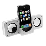 New White Travel Size Folding Foldable Multimedia Stereo Speaker for Apple iPhone 3G 3GS - iPod - iTouch - iPod Touch - iPod video - iPod nano - iPod Photo - iPod Mini - and iPod Shuffle - Microsoft Zune