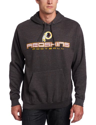 NFL Men's Washington Redskins 1st and Goal IV Long Sleeve Hooded Fleece Pullover (Charcoal Heather, Small)