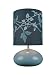 Lite Source LS-21036STONE Hayden Table Lamp, Stone with Blue Printed Fabric Shade