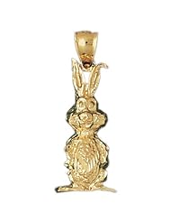 Dazzlers Solid 14k Gold Rabbit Charm Pendant Available in three colors from jewelsberry (weights: 4.0 grams only)