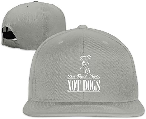 Ban Stupid People Not Dogs Flat Visor Hats Ash