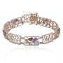 18k Yellow Gold Plated Sterling Silver Multi-Gemstone Bracelet, 7.25"