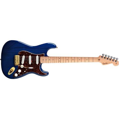 Fender Deluxe Players Stratocaster Electric Guitar Sapphire Blue Transparent Maple Fretboard