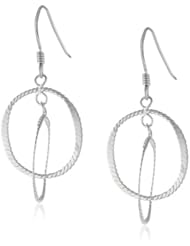 Sterling Silver Double Round Dangle Earrings