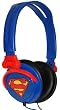 iHip DCF2400SU Classic Superman Logo Hi-Fi Noise Reducing, Folding Headphones Blue/Red