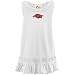 Arkansas Razorbacks Toddler White Ruffle Tank Dress with crystals