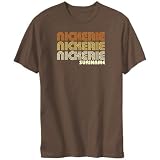 T-Shirt Brown  Nickerie Retro Color  Suriname City
