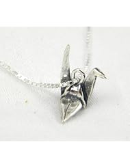 Sterling Silver Peace Crane Charm Pendant necklace w Chain A Marty Magic Creation