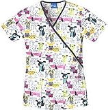 Cherokee Uniforms Print Poly/Cotton Mock Wrap Scrub Tops-Assorted Styles (XS-3X)