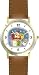 Santa Claus in Chimney Christmas Theme - WATCHBUDDY&reg; DELUXE TWO-TONE THEME WATCH - Arabic Numbers - Brown Leather Strap-Size-Large ( Men's Size or Jumbo Women's Size )
