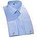 ZERDSKY Men's Slim Fit Solid Color 100% Cotton French Cuff Dress Shirt(Cufflinks Included)