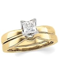 1/2 CT 14K Yellow Gold Princess Tulipset Solitaire