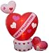 8 Foot Animated Inflatable Valentine's Day Hearts w/ Top Heart Rotating - Yard Decoration