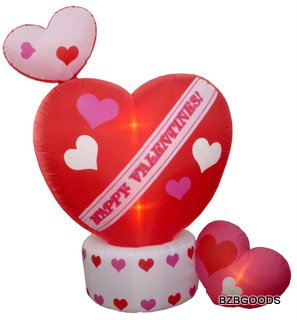 Animated 8 Foot Valentine's Day Inflatable Hearts Yard Decoration - Top Heart Rotates