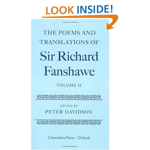 The Poems and Translations of Sir Richard Fanshawe: Volume II (Vol 2) (Oxford English Texts)