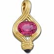 14kt Yellow Gold Stylish Bulb Pink Tourmaline Pendant