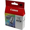 Canon black ink tank cartridge BCI 15 BCI15 for the Portable Colour Bubble Jet Printer i70 i80 i90 (Twin Pack) BCI15BK BCI 15BK