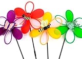 Review PIP  / Fabric Flower Windmill 69cm - Insect/Frog Design (095816) 4 per pack