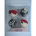 12 PIRATE SKULL & CROSSBONES Sugar Cake Decorations (Pipings){Cupcake Toppers}