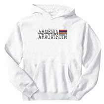 SWEATSHIRT WHITE ELEGANT FLAG " ARAGATSOTN " ARMENIA Small