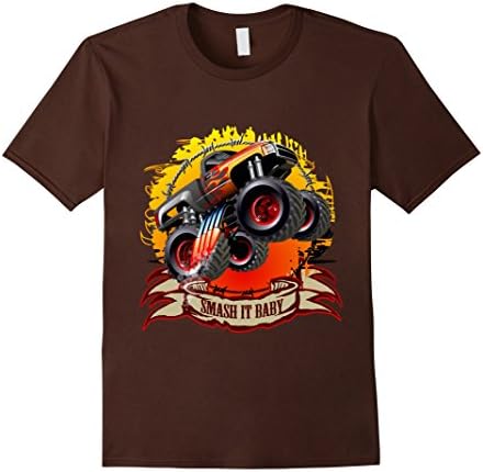 Men's Monster truck t shirt - Smash it baby 3XL Brown
