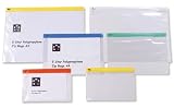 5 Star Office Zip Filing Bags PVC Clear Front with Coloured Seal A4 Assorted (Pack 30)