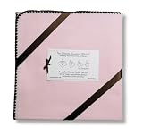 SwaddleDesigns Ultimate Receiving Blanket - Pastel Pink with Chocolate Brown Trim